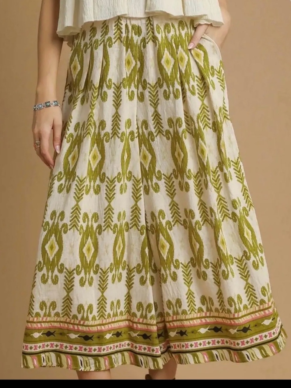 Women’s Pear Green Culotte Style Pants